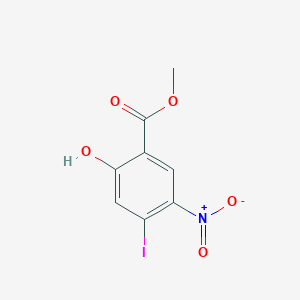 molecular formula C8H6INO5 B8120058 2-Hydroxy-4-iodo-5-nitro-benzoic acid methyl ester 