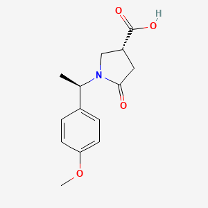 molecular formula C14H17NO4 B8120088 (R)-1-((R)-1-(4-methoxyphenyl)ethyl)-5-oxopyrrolidine-3-carboxylic acid 