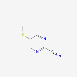 molecular formula C6H5N3S B8120090 5-(Methylthio)pyrimidine-2-carbonitrile 