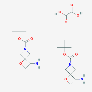 molecular formula C22H38N4O10 B8120125 Tert-butyl 3-amino-1-oxa-6-azaspiro[3.3]heptane-6-carboxylate hemioxalate 