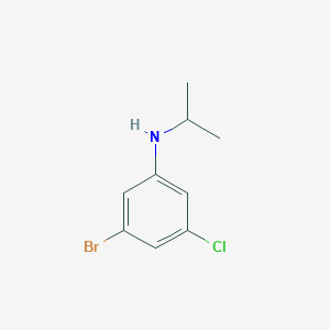 molecular formula C9H11BrClN B8120147 3-Bromo-5-chloro-N-(propan-2-yl)aniline 