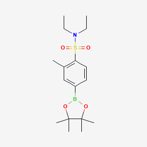 molecular formula C17H28BNO4S B8120174 N,N-Diethyl-2-methyl-4-(4,4,5,5-tetramethyl-[1,3,2]dioxaborolan-2-yl)-benzenesulfonamide 