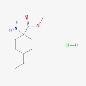 molecular formula C10H20ClNO2 B8120195 Methyl 1-amino-4-ethylcyclohexanecarboxylate hcl 