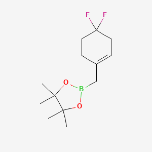 molecular formula C13H21BF2O2 B8120236 2-[(4,4-Difluorocyclohexen-1-yl)methyl]-4,4,5,5-tetramethyl-1,3,2-dioxaborolane 