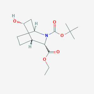 molecular formula C15H25NO5 B8120240 O2-tert-butyl O3-ethyl (1S,3S,4S,5R)-5-hydroxy-2-azabicyclo[2.2.2]octane-2,3-dicarboxylate 