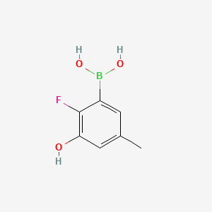 molecular formula C7H8BFO3 B8120263 (2-Fluoro-3-hydroxy-5-methylphenyl)boronic acid 