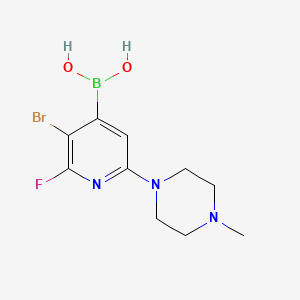 molecular formula C10H14BBrFN3O2 B8120271 [3-Bromo-2-fluoro-6-(4-methylpiperazin-1-YL)pyridin-4-YL]boronic acid 