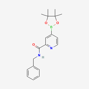 molecular formula C19H23BN2O3 B8120307 N-Benzyl-4-(4,4,5,5-tetramethyl-1,3,2-dioxaborolan-2-YL)picolinamide 
