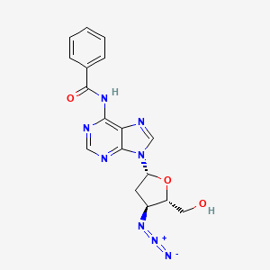 molecular formula C17H16N8O3 B8120345 3'-叠氮基-N6-苯甲酰-2',3'-二脱氧腺苷 
