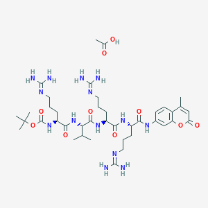 molecular formula C40H66N14O10 B8120358 Boc-Arg-Val-Arg-Arg-AMC Acetate 
