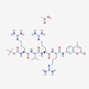 molecular formula C40H66N14O10 B8120358 Boc-Arg-Val-Arg-Arg-AMC 乙酸盐 