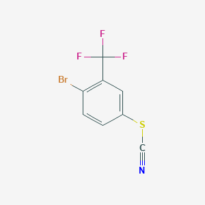 molecular formula C8H3BrF3NS B8120386 1-Bromo-4-thiocyanato-2-(trifluoromethyl)benzene 