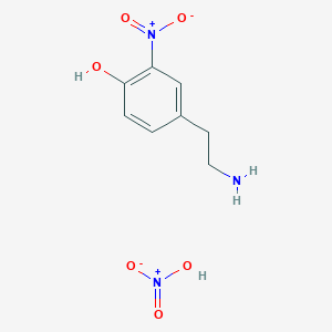 molecular formula C8H11N3O6 B8120407 4-(2-Aminoethyl)-2-nitrophenol;nitric acid 
