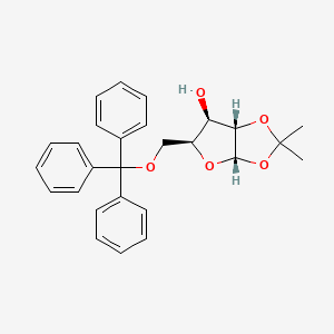 molecular formula C27H28O5 B8120417 (3aS,5S,6R,6aS)-2,2-dimethyl-5-(trityloxymethyl)-3a,5,6,6a-tetrahydrofuro[2,3-d][1,3]dioxol-6-ol 