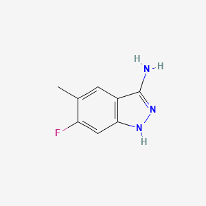 molecular formula C8H8FN3 B8120440 6-氟-5-甲基-1H-吲唑-3-胺 