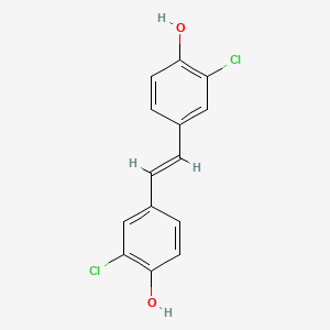 molecular formula C14H10Cl2O2 B8120508 3,3'-Dichloro-4,4'-dihydroxystilbene 