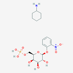 molecular formula C18H29N2O11P B8120519 cyclohexanamine;[(2R,3R,4S,5R,6S)-3,4,5-trihydroxy-6-(2-nitrophenoxy)oxan-2-yl]methyl dihydrogen phosphate 