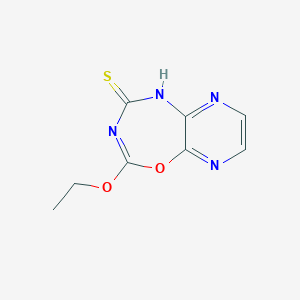 molecular formula C8H8N4O2S B8120603 2-Ethoxypyrazino[2,3-f][1,3,5]oxadiazepine-4(5H)-thione 