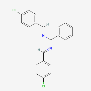 molecular formula C21H16Cl2N2 B8120617 N,N'-Bis-(4-chlorobenzylidene)-C-phenylmethanediamine 