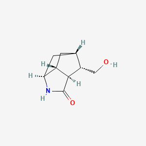 molecular formula C9H13NO2 B8120623 (1S,3S,6S,7R,9S)-9-(hydroxymethyl)-4-azatricyclo[4.2.1.03,7]nonan-5-one 