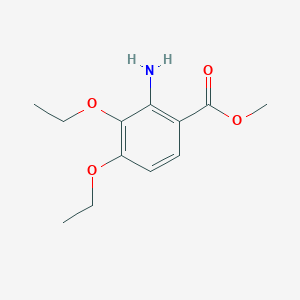 molecular formula C12H17NO4 B8120665 Methyl 2-amino-3,4-diethoxybenzoate 
