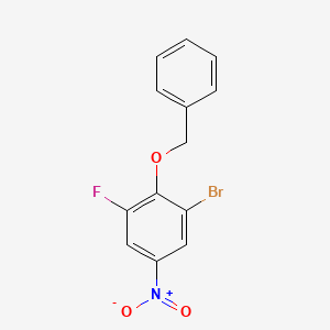 molecular formula C13H9BrFNO3 B8120704 2-Benzyloxy-1-bromo-3-fluoro-5-nitro-benzene 