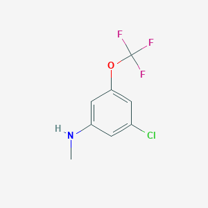 molecular formula C8H7ClF3NO B8120724 (3-Chloro-5-trifluoromethoxyphenyl)-methylamine 