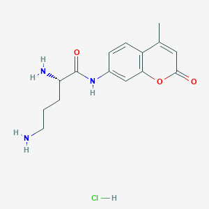 molecular formula C15H20ClN3O3 B8120742 (2S)-2,5-diamino-N-(4-methyl-2-oxochromen-7-yl)pentanamide;hydrochloride 
