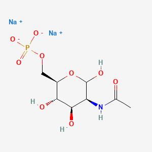 molecular formula C8H14NNa2O9P B8120747 disodium;[(2R,3S,4R,5S)-5-acetamido-3,4,6-trihydroxyoxan-2-yl]methyl phosphate 
