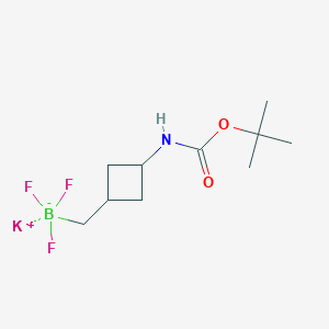 molecular formula C10H18BF3KNO2 B8120757 Potassium;trifluoro-[[3-[(2-methylpropan-2-yl)oxycarbonylamino]cyclobutyl]methyl]boranuide 