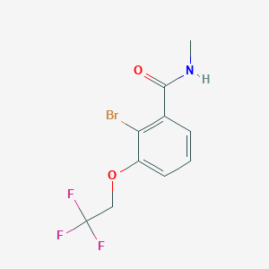 molecular formula C10H9BrF3NO2 B8120765 2-Bromo-N-methyl-3-(2,2,2-trifluoroethoxy)benzamide 