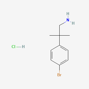 molecular formula C10H15BrClN B8120772 2-(4-Bromophenyl)-2-methylpropan-1-amine;hydrochloride 