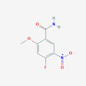 molecular formula C8H7FN2O4 B8120813 4-Fluoro-2-methoxy-5-nitro-benzamide 