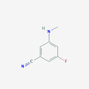 molecular formula C8H7FN2 B8120816 3-Fluoro-5-methylamino-benzonitrile 