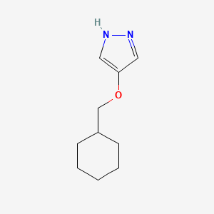 molecular formula C10H16N2O B8120858 4-Cyclohexylmethoxy-1H-pyrazole 