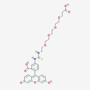 molecular formula C32H34N2O11S B8120869 5-[2-[2-[2-[2-(2-Carboxyethoxy)ethoxy]ethoxy]ethoxy]ethylcarbamothioylamino]-2-(3-hydroxy-6-oxoxanthen-9-yl)benzoic acid 