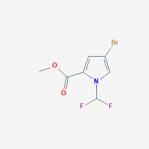 molecular formula C7H6BrF2NO2 B8120901 Methyl 4-bromo-1-(difluoromethyl)pyrrole-2-carboxylate 