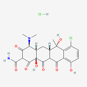 molecular formula C22H24Cl2N2O8 B8120917 (4S,4aS,5aS,6S,12aS)-7-chloro-4-(dimethylamino)-6,10,12a-trihydroxy-6-methyl-1,3,11,12-tetraoxo-1,2,3,4,4a,5,5a,6,11,11a,12,12a-dodecahydrotetracene-2-carboxamide hydrochloride 