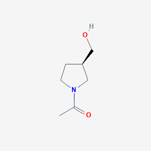 molecular formula C7H13NO2 B8120927 1-[(3R)-3-(hydroxymethyl)pyrrolidin-1-yl]ethan-1-one 