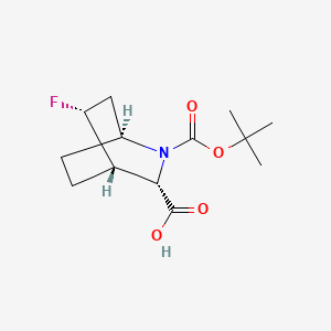 molecular formula C13H20FNO4 B8120943 (1S,3S,4S,5R)-5-fluoro-2-[(2-methylpropan-2-yl)oxycarbonyl]-2-azabicyclo[2.2.2]octane-3-carboxylic acid 