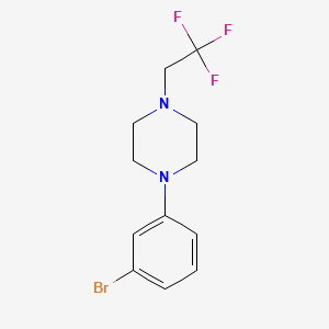 molecular formula C12H14BrF3N2 B8120949 1-(3-Bromophenyl)-4-(2,2,2-trifluoroethyl)-piperazine 