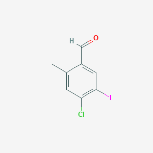 molecular formula C8H6ClIO B8121011 4-Chloro-5-iodo-2-methylbenzaldehyde 
