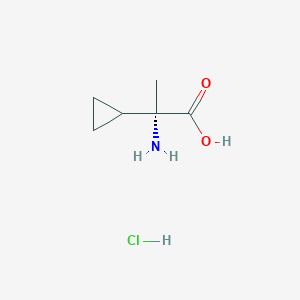 molecular formula C6H12ClNO2 B8121016 (S)-2-Amino-2-cyclopropylpropanoic acid hydrochloride 