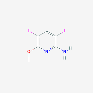 molecular formula C6H6I2N2O B8121027 3,5-Diiodo-6-methoxypyridin-2-amine 