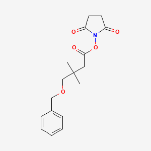 molecular formula C17H21NO5 B8121038 4-Benzyloxy-3,3-dimethyl-butyric acid 2,5-dioxo-pyrrolidin-1-yl ester 