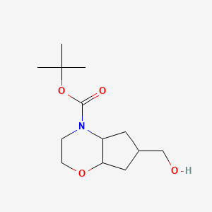 molecular formula C13H23NO4 B8121121 Tert-butyl 6-(hydroxymethyl)hexahydrocyclopenta[B][1,4]oxazine-4(4AH)-carboxylate 