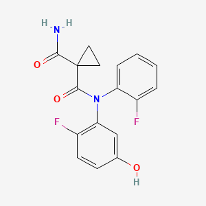 molecular formula C17H14F2N2O3 B8121133 1-N'-(2-fluoro-5-hydroxyphenyl)-1-N'-(2-fluorophenyl)cyclopropane-1,1-dicarboxamide 