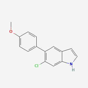 molecular formula C15H12ClNO B8121143 6-Chloro-5-(4-methoxyphenyl)-1H-indole 