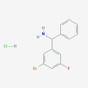 molecular formula C13H12BrClFN B8121149 C-(3-Bromo-5-fluoro-phenyl)-C-phenyl-methylamine hydrochloride 