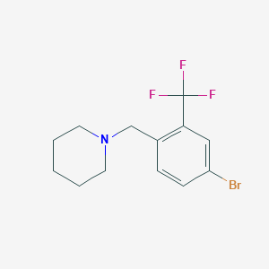 molecular formula C13H15BrF3N B8121150 1-(4-Bromo-2-trifluoromethyl-benzyl)-piperidine 